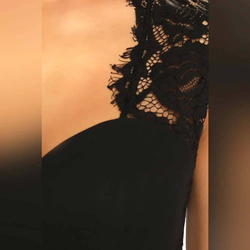 Lulus Momentous Moments Black Lace Backless Maxi Dress XL Wedding Party Guest - Picture 6 of 11